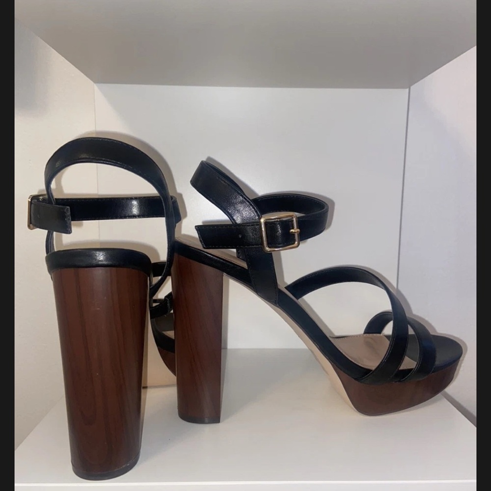 NWB BCBGeneration Omnia Sandal Black Strappy Heeled Sandals - Picture 4 of 7